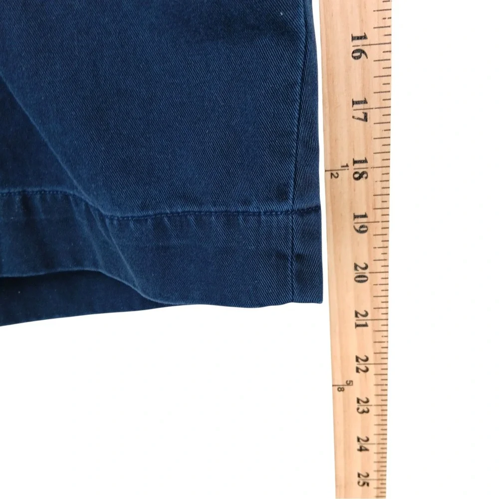 Polo Ralph Lauren Shorts Mens 38x9 Blue Cotton Canvas Custom Fit Pleated Vintage